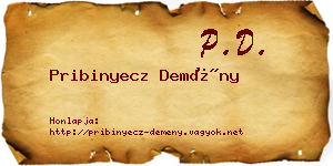 Pribinyecz Demény névjegykártya